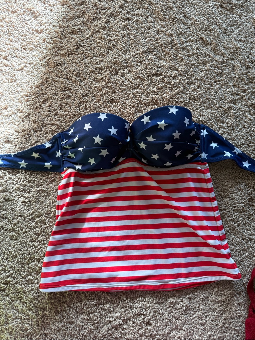 American Flag Strapless Tankini Swim Top 🇺🇸 Medium